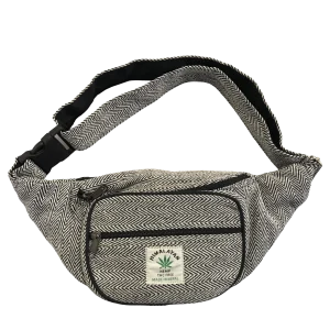 Hanf-Bauchtasche grau handgefertigt Nepal – Hompra