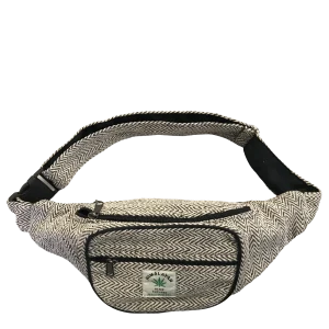 Hanf-Bauchtasche grau meliert handgefertigt Nepal – Hompra