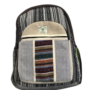 Handgefertigter Hanf-Rucksack gestreift Multicolor – Hompra